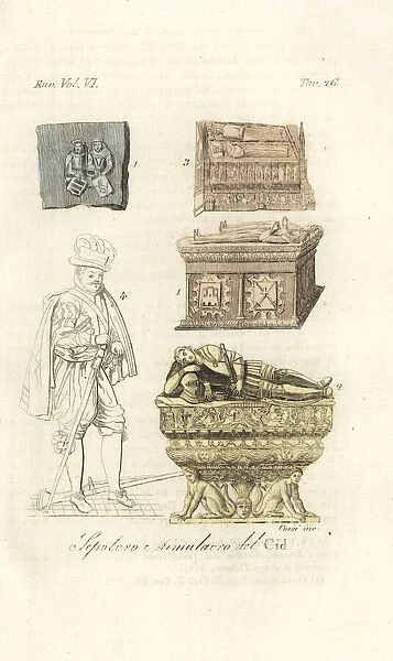Tomb and effigy of El Cid Rodrigo Diaz, etc