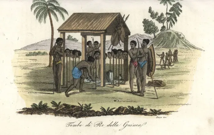 Framed Print : Tomb of a Guinean king, guarded by warriors Framed Print : Tomb of a Guinean king, guarded by warriors