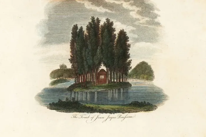 Framed Print : Tomb of Jean-Jacques Rousseau, French writer Framed Print : Tomb of Jean-Jacques Rousseau, French writer