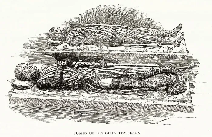 Framed Print : Tombs of Knights Templars at Temple church, City of London. Date: 19th century Framed Print : Tombs of Knights Templars at Temple church, City of London. Date: 19th century