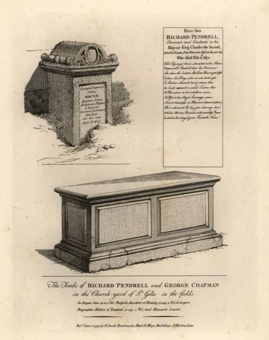 Framed Print : Tombs of Royalist Richard Penderel and poet George Chapman Framed Print : Tombs of Royalist Richard Penderel and poet George Chapman