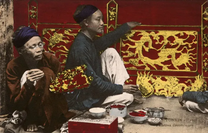 Framed Print : Tonkin region - Vietnam - Traditional painters & decorators Framed Print : Tonkin region - Vietnam - Traditional painters & decorators