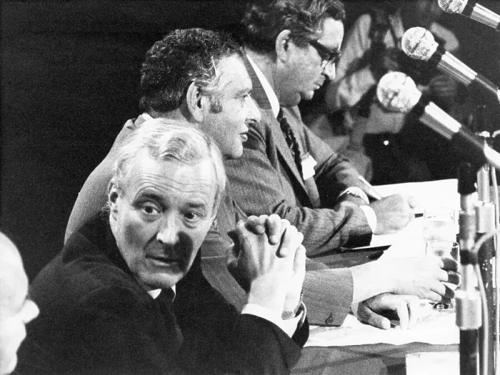 Framed Print : Tony Benn, John Silkin and Denis Healey at a conference Framed Print : Tony Benn, John Silkin and Denis Healey at a conference