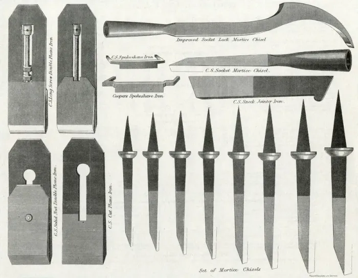 Framed Print : TOOLS / CHISELS ETC / 1889 Framed Print : TOOLS / CHISELS ETC / 1889