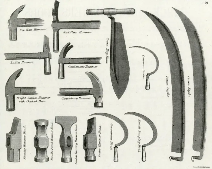 Framed Print : TOOLS / HAMMERS ETC / 1889 Framed Print : TOOLS / HAMMERS ETC / 1889