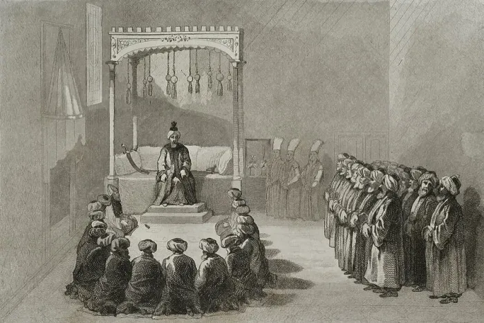 Framed Print : Topkapi. Religious ceremony in the Audience Hall (Arz Odacy) Framed Print : Topkapi. Religious ceremony in the Audience Hall (Arz Odacy)
