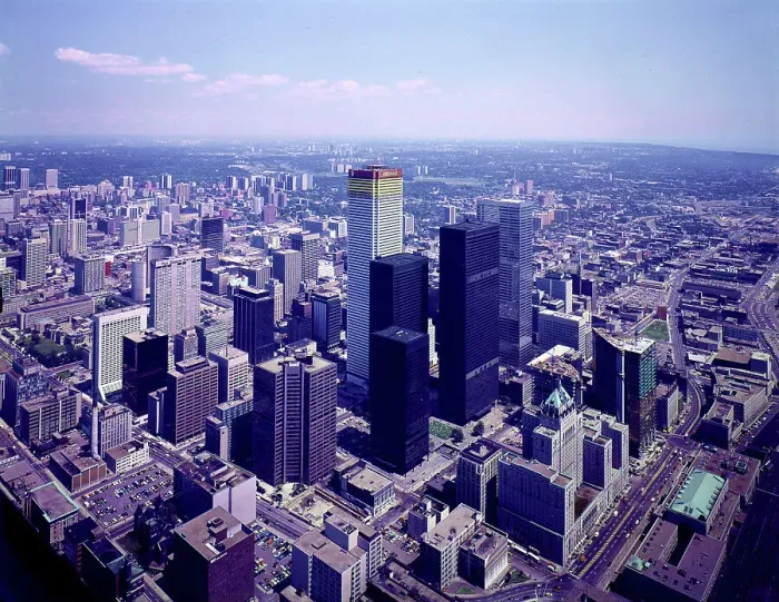 Framed Print : Toronto, Ontario, Canada - Northeast View from the CN Tower Date: circa 1970s Framed Print : Toronto, Ontario, Canada - Northeast View from the CN Tower Date: circa 1970s