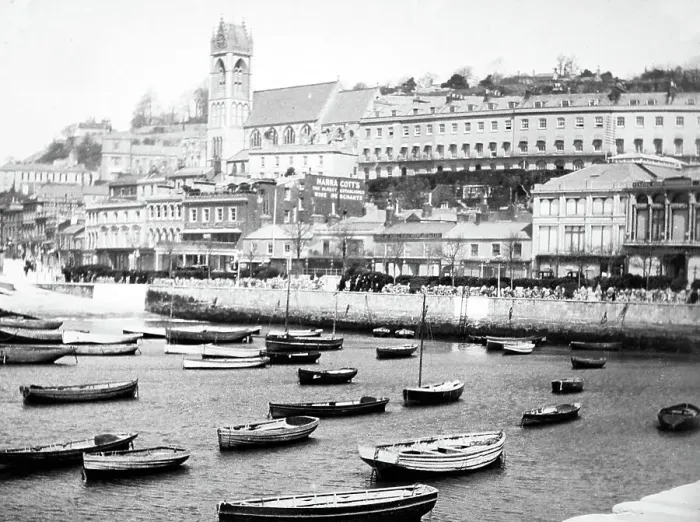Framed Print : Torquay Harbour, Victorian period Framed Print : Torquay Harbour, Victorian period