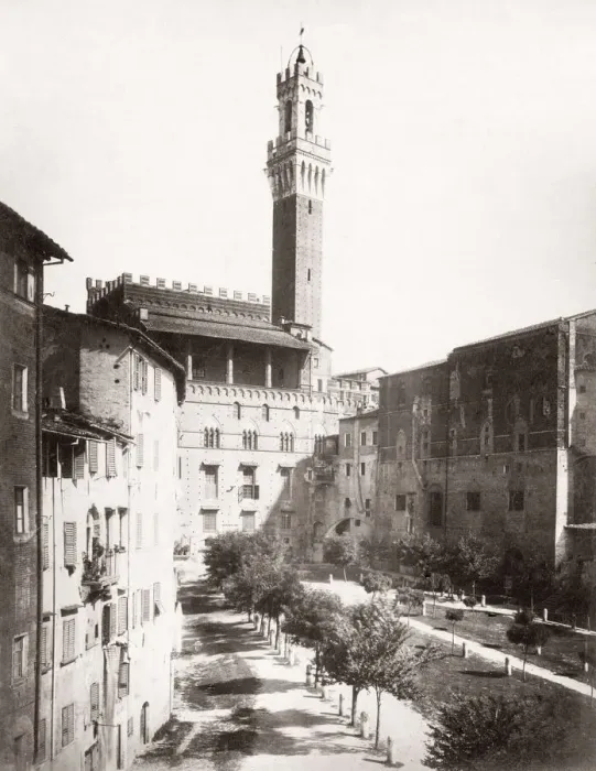 Framed Print : Torre del Mangia, Siena, Italy, 1880 s Framed Print : Torre del Mangia, Siena, Italy, 1880 s