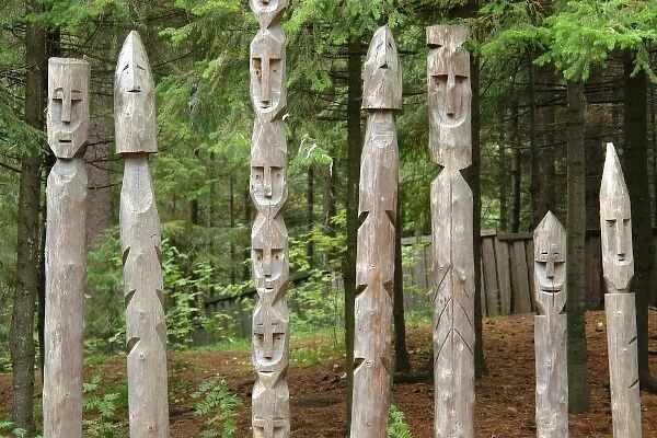 Totem poles, Khanty Mansiysk museum, Russia