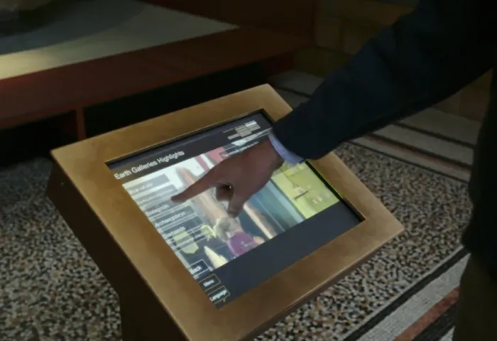 Framed Print : Touch-screen display in the Central Hall Framed Print : Touch-screen display in the Central Hall