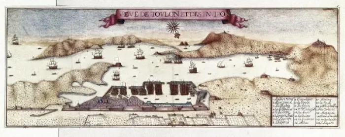 Framed Print : Toulon in 18th c. Engraving. FRANCE. Paris. National Framed Print : Toulon in 18th c. Engraving. FRANCE. Paris. National