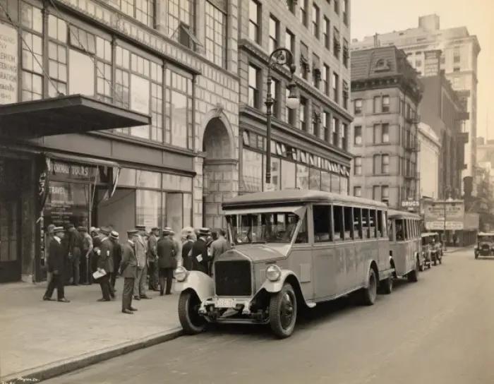 Framed Print : Tour bus, 1920s Framed Print : Tour bus, 1920s