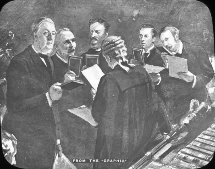 Framed Print : Tour of the Colonies - MPs taking Oath Framed Print : Tour of the Colonies - MPs taking Oath
