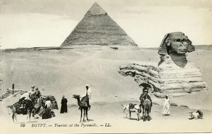 Framed Print : Tourists at the Pyramids and the Sphinx, Cairo, Egypt Framed Print : Tourists at the Pyramids and the Sphinx, Cairo, Egypt