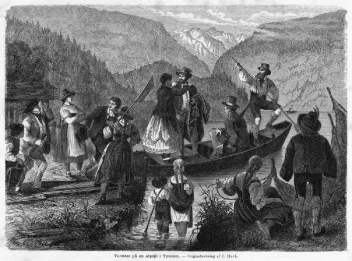 Framed Print : Tourists in the Tyrol Framed Print : Tourists in the Tyrol