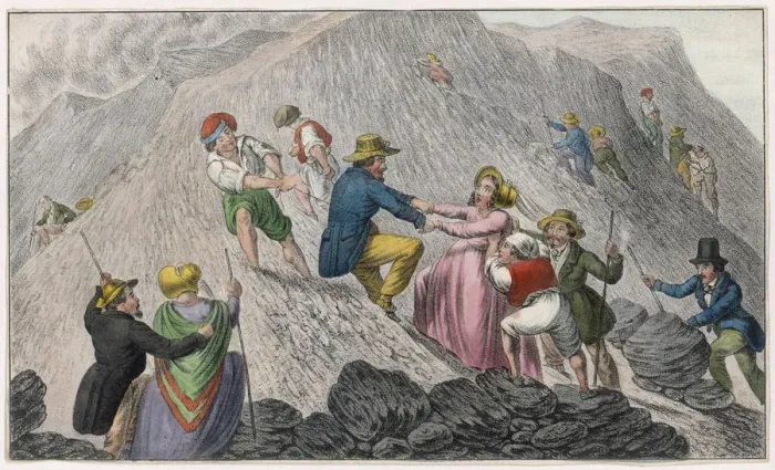 Framed Print : TOURISTS ON VESUVIUS - 1 Framed Print : TOURISTS ON VESUVIUS - 1