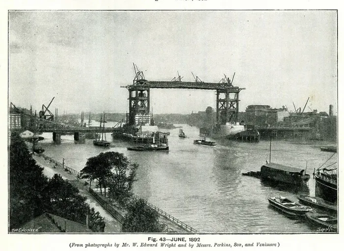 Framed Print : Tower Bridge under construction, June 1892 Framed Print : Tower Bridge under construction, June 1892