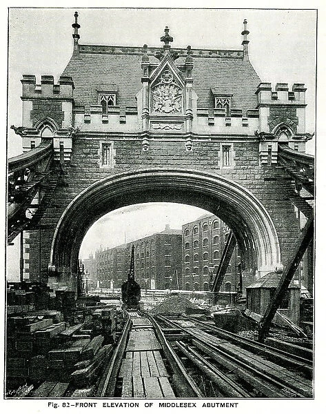 Tower Bridge, front elevation of Middlesex Abutment