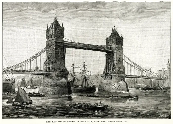Framed Print : Tower Bridge, London 1887 Framed Print : Tower Bridge, London 1887