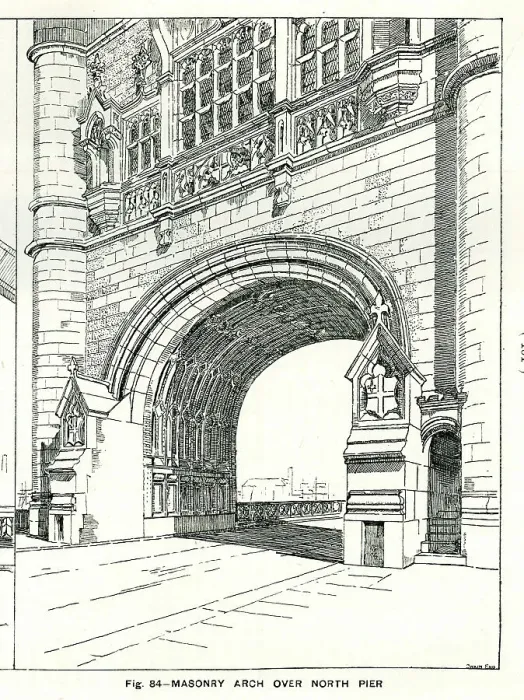 Framed Print : Tower Bridge, Masonry Arch over North Pier Framed Print : Tower Bridge, Masonry Arch over North Pier