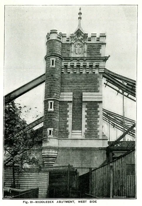 Framed Print : Tower Bridge, Middlesex Abutment, West Side Framed Print : Tower Bridge, Middlesex Abutment, West Side