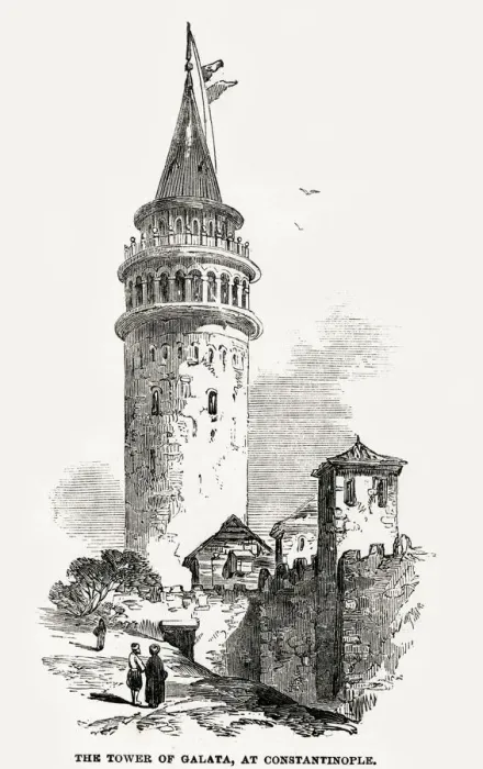 Framed Print : Tower of Galata, Constantinople 1854 Framed Print : Tower of Galata, Constantinople 1854
