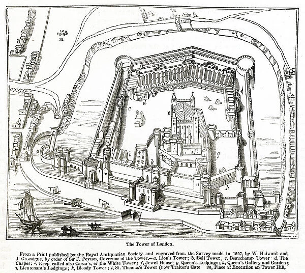 Tower of London and surrounding area 1597