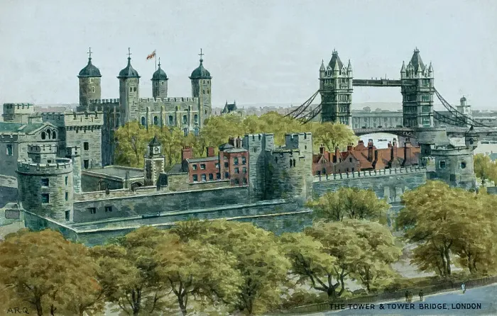 Framed Print : The Tower of London and Tower Bridge, London Framed Print : The Tower of London and Tower Bridge, London