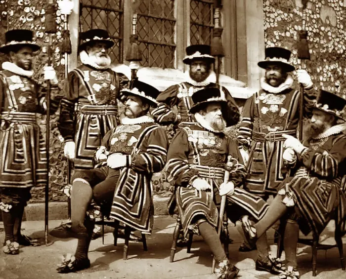 Framed Print : Tower of London Warders, London, Victorian period Framed Print : Tower of London Warders, London, Victorian period