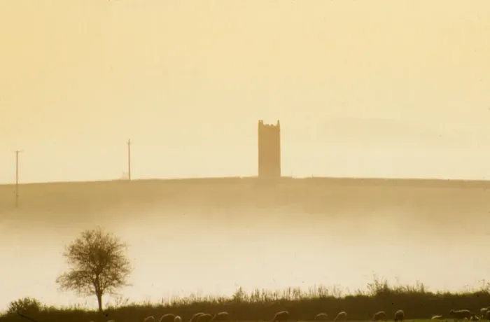 Framed Print : Tower in the mist, Cotehele, Tamar Valley, Cornwall Framed Print : Tower in the mist, Cotehele, Tamar Valley, Cornwall