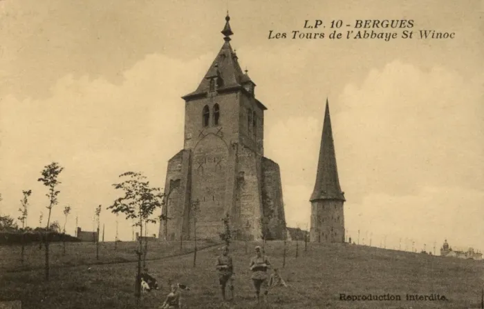 Framed Print : Towers of St Winoc Abbey, Bergues, northern France Framed Print : Towers of St Winoc Abbey, Bergues, northern France