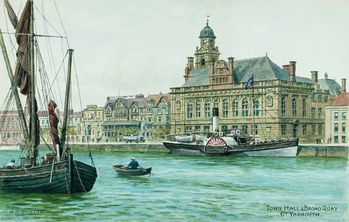Framed Print : Town Hall and Broad Quay, Great Yarmouth, Norfolk Framed Print : Town Hall and Broad Quay, Great Yarmouth, Norfolk