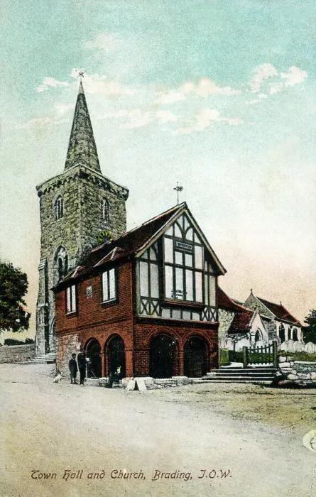 Framed Print : Town Hall and Church at Brading, Isle of Wight, Hampshire Framed Print : Town Hall and Church at Brading, Isle of Wight, Hampshire