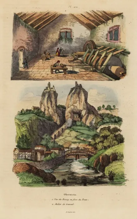 Framed Print : Town of Oberstein and gem-polishing mill Framed Print : Town of Oberstein and gem-polishing mill