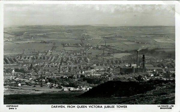The Town from Queen Victoria Jubilee Tower, Darwen, Lancashi