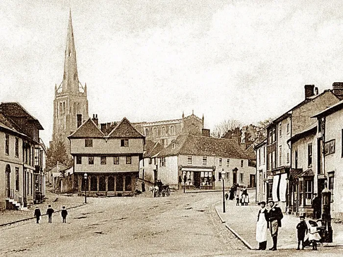 Framed Print : Town Street, Thaxted, early 1900s Framed Print : Town Street, Thaxted, early 1900s