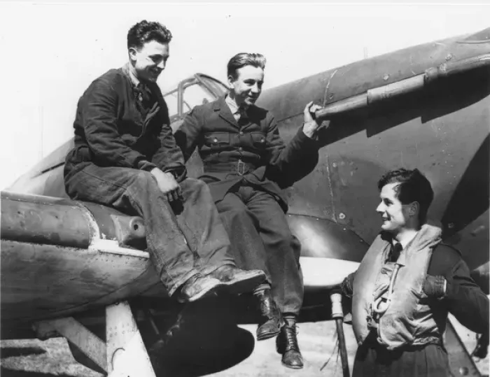 Framed Print : Townsend, Peter, Squadron Ldr, RAF and Hawker Hurricane Framed Print : Townsend, Peter, Squadron Ldr, RAF and Hawker Hurricane