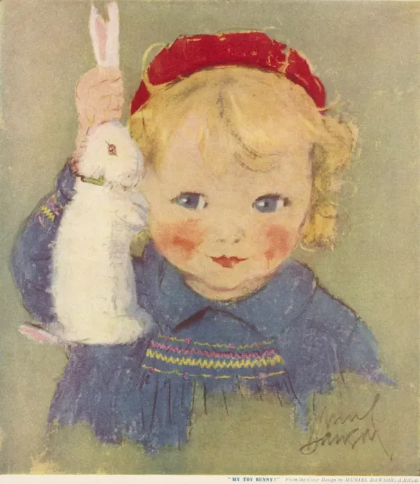 Framed Print : My Toy Bunny by Muriel Dawson Framed Print : My Toy Bunny by Muriel Dawson