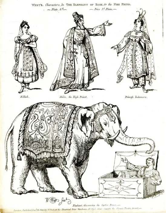 Framed Print : Toy Theatre - characters in The Elephant of Siam Framed Print : Toy Theatre - characters in The Elephant of Siam