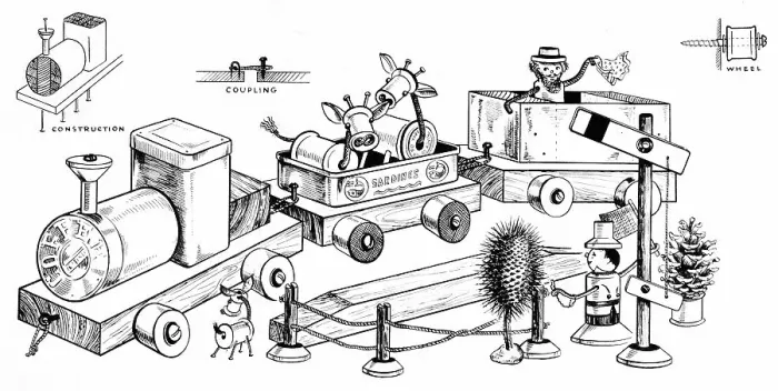Framed Print : Toys from Tins by The Nursery School Association Framed Print : Toys from Tins by The Nursery School Association