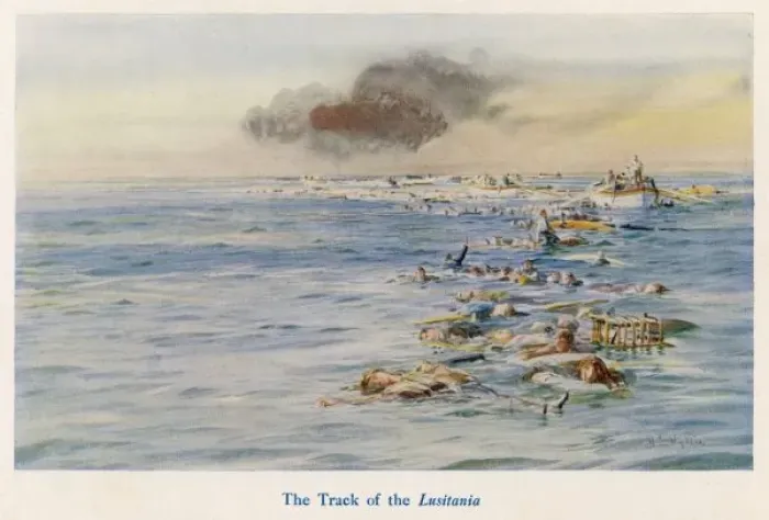 Framed Print : Track of Lusitania 1915 Framed Print : Track of Lusitania 1915
