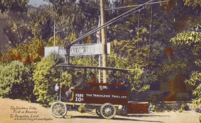 Framed Print : Trackless Trolley Tour - First in California Framed Print : Trackless Trolley Tour - First in California