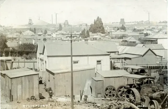 Framed Print : Traction Engine, Corrugated Iron Houses & Diamond Mine Worki Framed Print : Traction Engine, Corrugated Iron Houses & Diamond Mine Worki