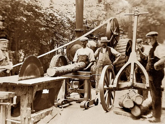 Framed Print : Traction Engine at a sawmill Framed Print : Traction Engine at a sawmill