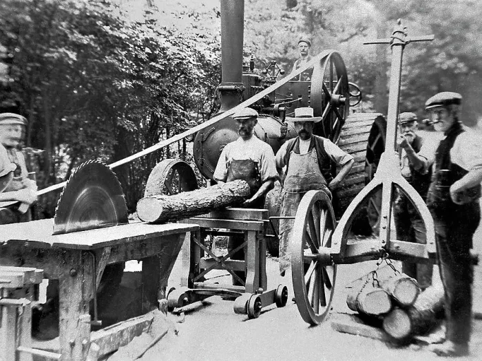 Framed Print : Traction Engine and Sawmill Victorian period Framed Print : Traction Engine and Sawmill Victorian period