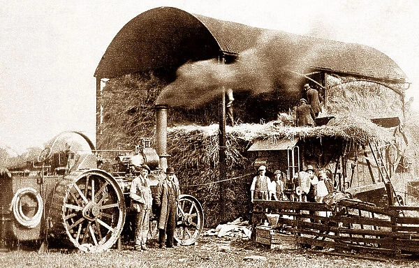 Traction Engine and Threshing Machine Victorian period