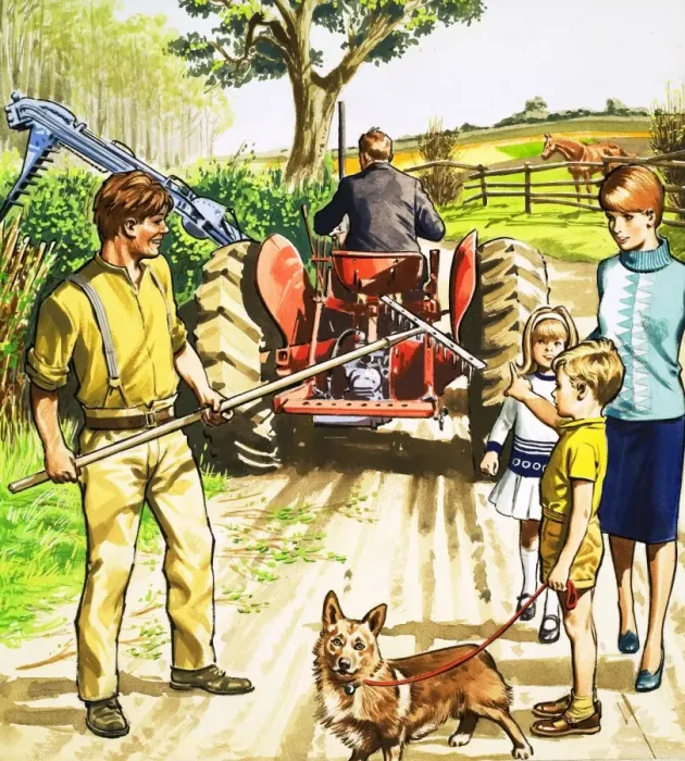 Framed Print : Tractor driver and mower Framed Print : Tractor driver and mower