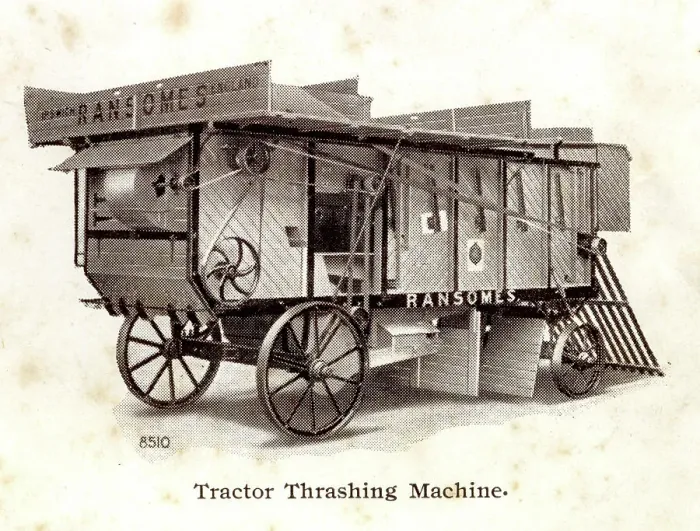 Framed Print : Tractor thrashing machine made by Ransomes of Ipswich Framed Print : Tractor thrashing machine made by Ransomes of Ipswich