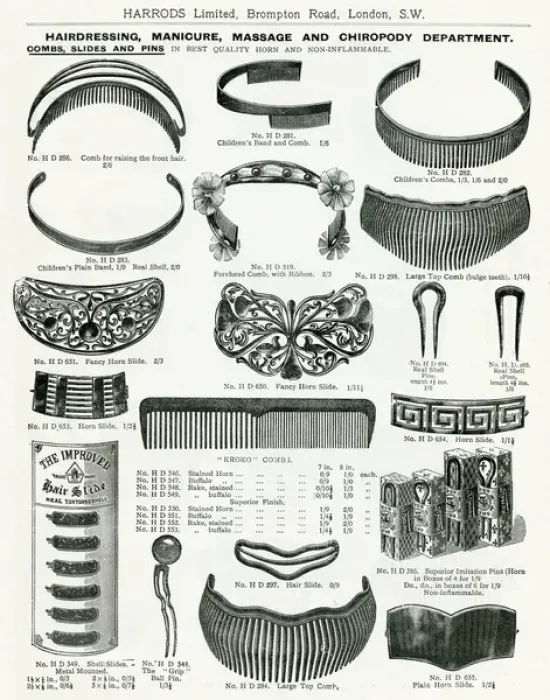 Framed Print : Trade catalogue of hair accessories 1911 Framed Print : Trade catalogue of hair accessories 1911